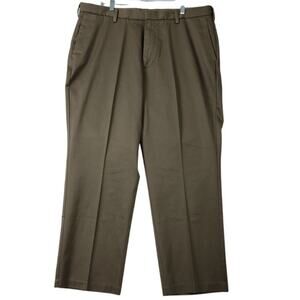 Dockers Men's D3 Premium Classic Dark Khaki Pants 100% Cotton Flat Front 40 X 30